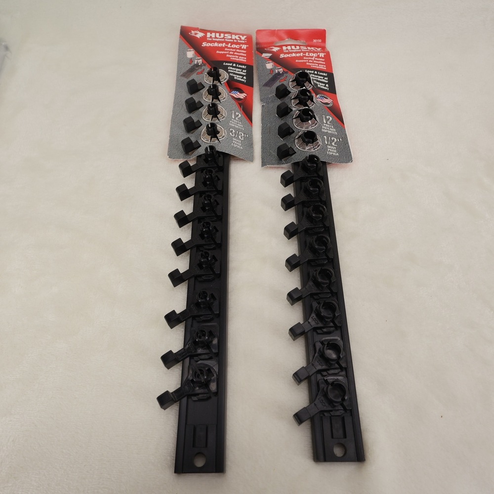 Husky Socket-LocR Organizer Rails 3/8 and 1/2 Drive 12 Posts Each 36138 36150